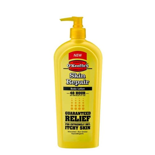 Gul flaska O'Keeffe's Skin Repair handkräm för extremt torr och kliande hud.