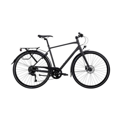 Svart herrcykel Crescent Kebne 2x9s, en hybridcykel för pendling och träning.