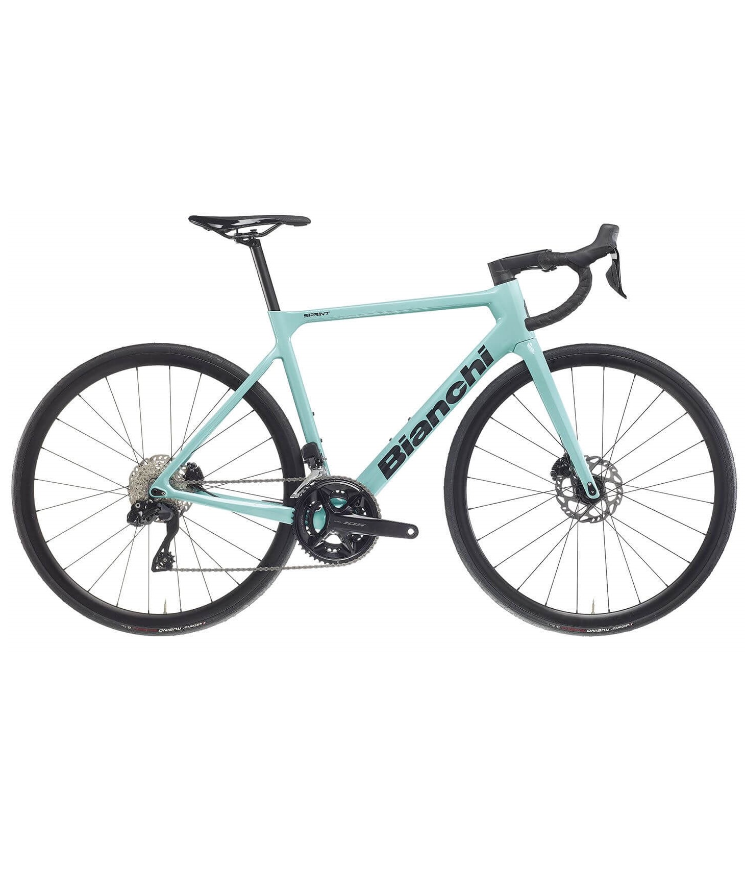 Sprint-BR6-SX Celeste Bianchi Sprint racer med 105 Di2 2x12s växlar.