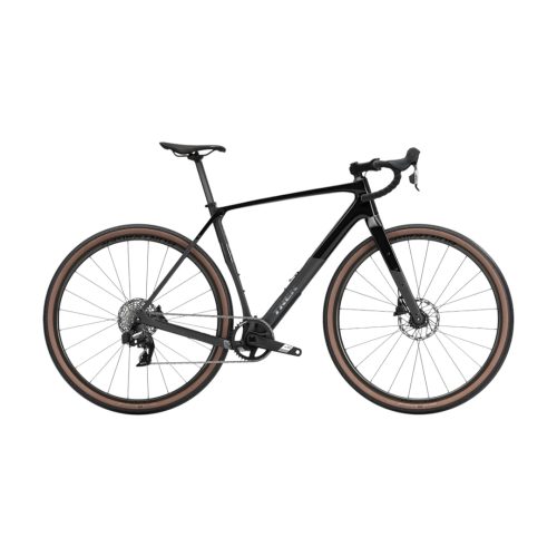 Svart Trek Checkpoint Gravel-cykel, perfekt för äventyr på grusvägar eller landsvägar.