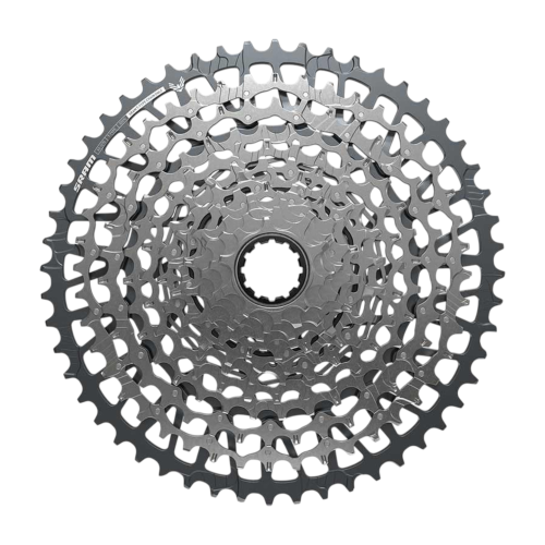 En närbild av Kassett Sram GX XS-1275 T-Type Eagle Transmission