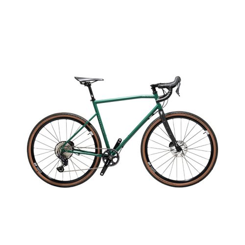 Grön Skeppshult Suverän Land gravelcykel, 1x12 växlar, perfekt för äventyr.