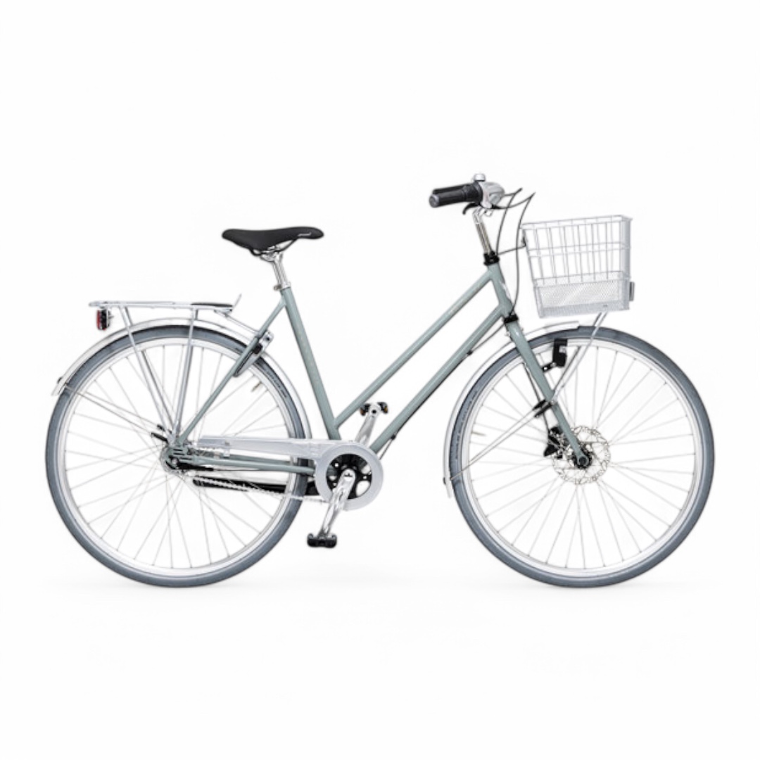 2812-0726-2502-11_172-PhotoroomSkeppshult Favorit Grå Damcykel Skeppshult Favorit 7s med korg, klassisk design.