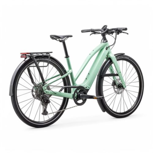 Grön Elcykel Specialized Turbo Vado SL 2 4.0 EQ ST i studio.