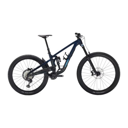 Blå Trek Slash 8 Gen 6 Enduro-cykel, 29/27,5 tums hjul.