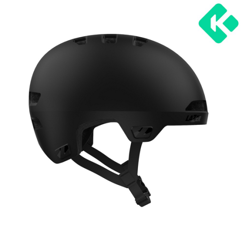 Svart Lazer MazeJR KinetiCore hjälm, perfekt skydd för unga cyklister i flera färger.