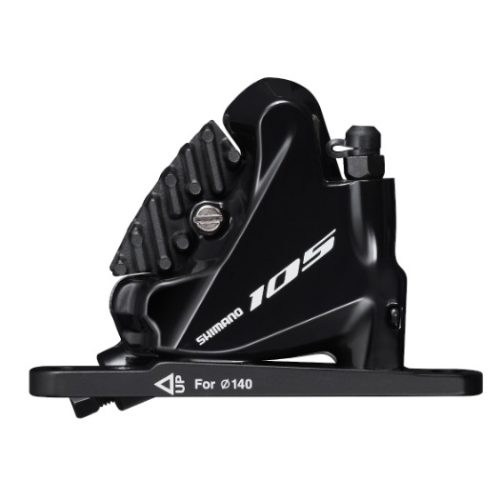Shimano 105 BR-R7070 skivbromsok, fram eller bak, med "For Ø140" markering.