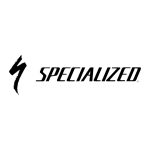 Specialized logotyp i svart mot vit bakgrund, med stiliserat "S" och text.