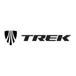 Svart Trek logotyp med sköldikon till vänster, på en vit bakgrund.