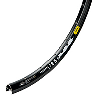 Del av en svart Mavic TN 319 fälg, 29 tum, för skivbroms.