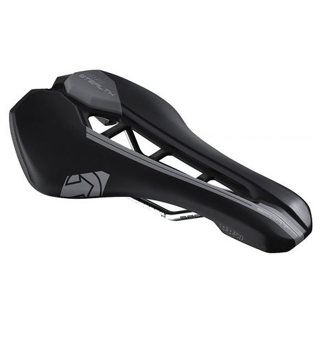 Svart Pro Stealth Sport cykelsadel, modell 142/152 mm, för bekväm cykling.