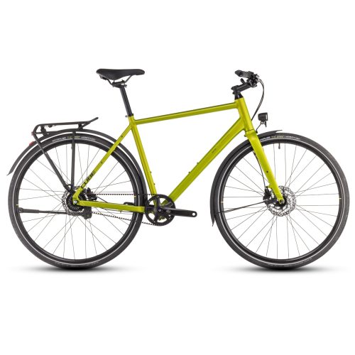 Grön Cube Editor Race FE hybridcykel med 8 växlar och Alfine.