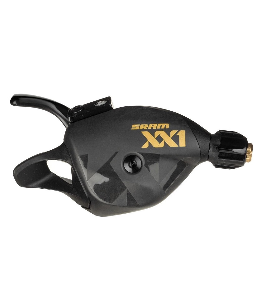 Sram-XX1-Trigger-Gold Svart och guldfärgad Sram XX1 Eagle växelreglage för 12 växlar.