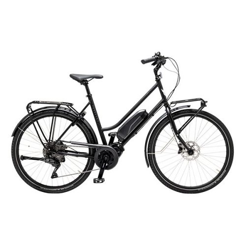 Svart Skeppshult Suverän EL Dam, en 10-växlad Elcykel med Di2-växelsystem.