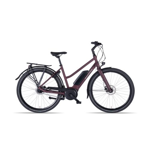 Rosa el-cykel Batavus Razer-D LTD 400Wh med 7 växlar och pakethållare.
