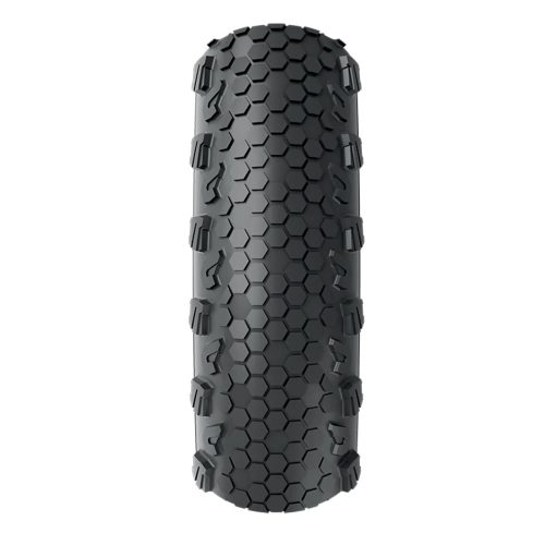 Vittoria Terreno XC-Race TLR G2 MTB/Gravel-däck, brun/svart, med hexagon-mönster.