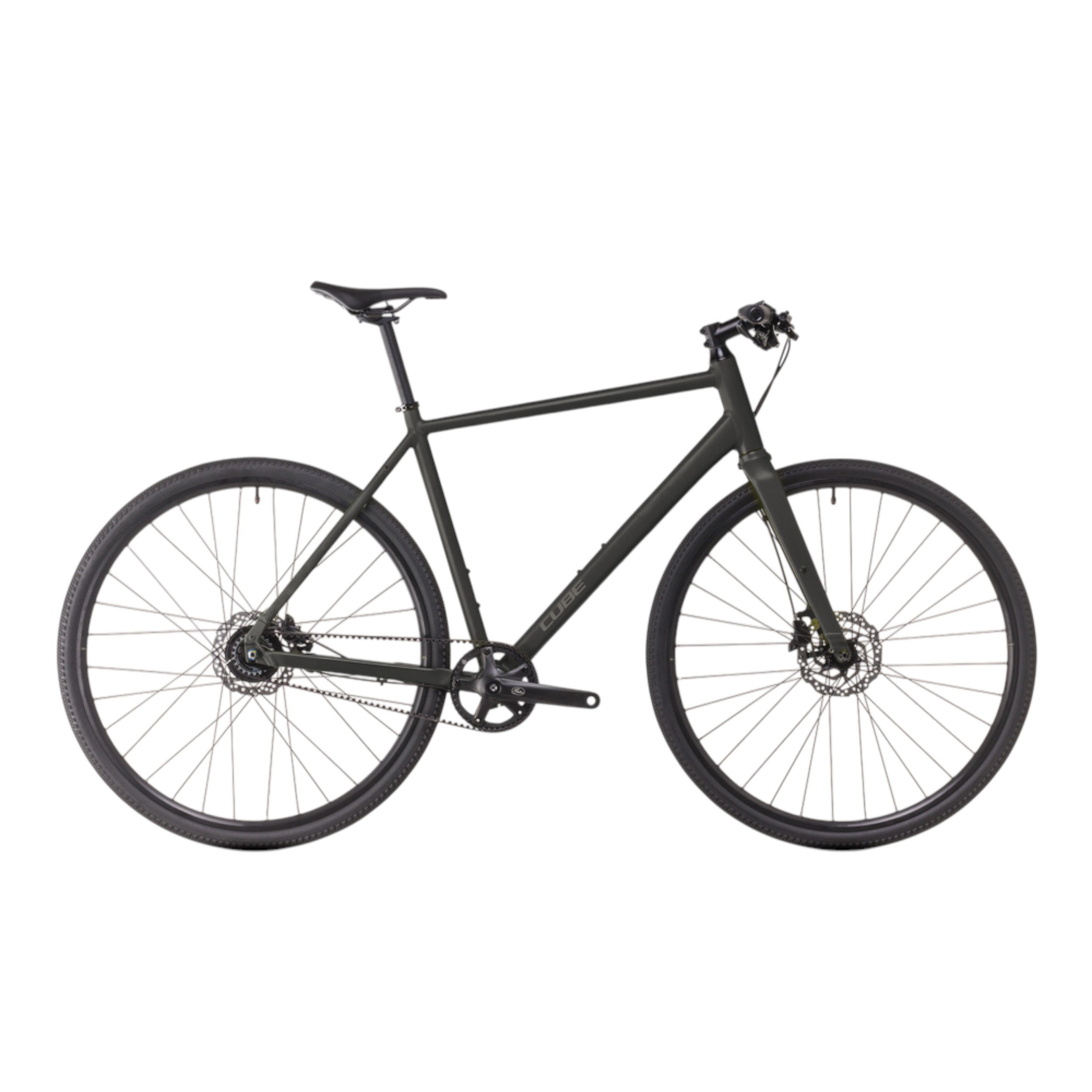 Cube Nulane Comfort EXC grey´n´chrome 156250_RE_00 Svart Cube Nulane Comfort EXC hybridcykel med remdrift för bekväm cykling.