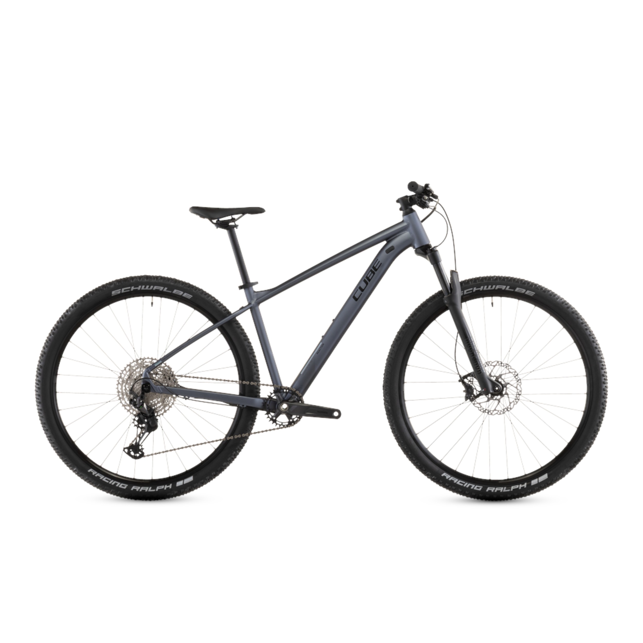 Cube Reaction SLX metallicgrey´n´black 143200_F1_00 Grå MTB 29 Cube Reaction SLX med Shimano XT 1x12 växel.