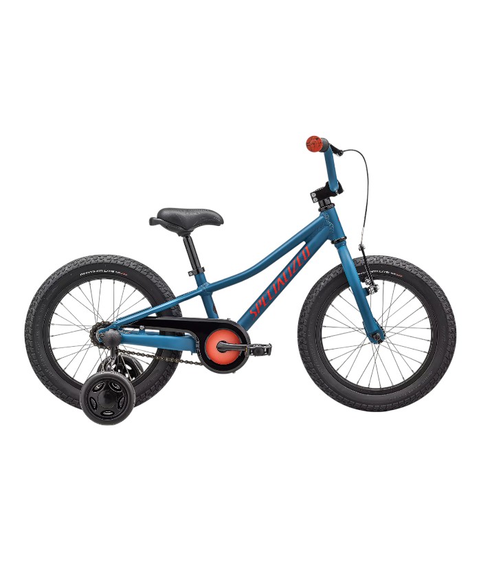 Riprock-16-blå Blå Specialized Riprock 16 tums barncykel med stödhjul.