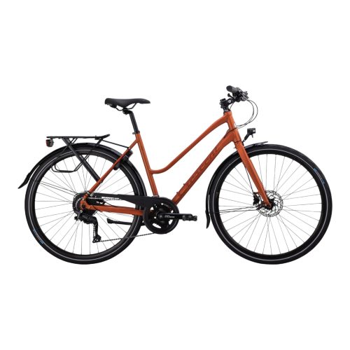 Orange Crescent Holma hybridcykel med 2x9 växlar och 28-tums hjul.