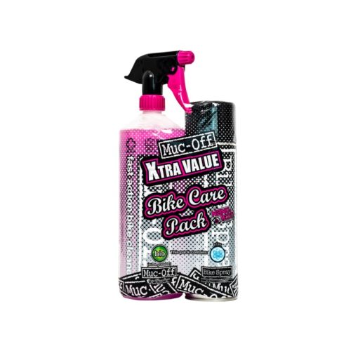 Muc-Off Care duo kit med rengöringsmedel och spray för cykelvård.