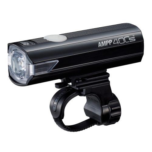 Svart CatEye AMPP400S framlampa med fäste, 400 lumen.