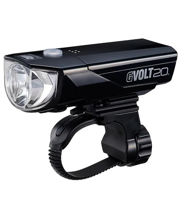 CAT-EYE-G-Volt20 Svart CatEye G Volt 20 framlampa för cykel med fäste.