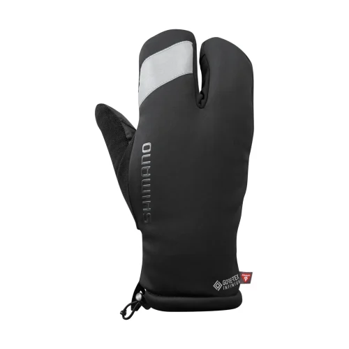 Svarta Shimano-handskar med Gore-Tex Infinium och Primaloft® 2X2-isolering.