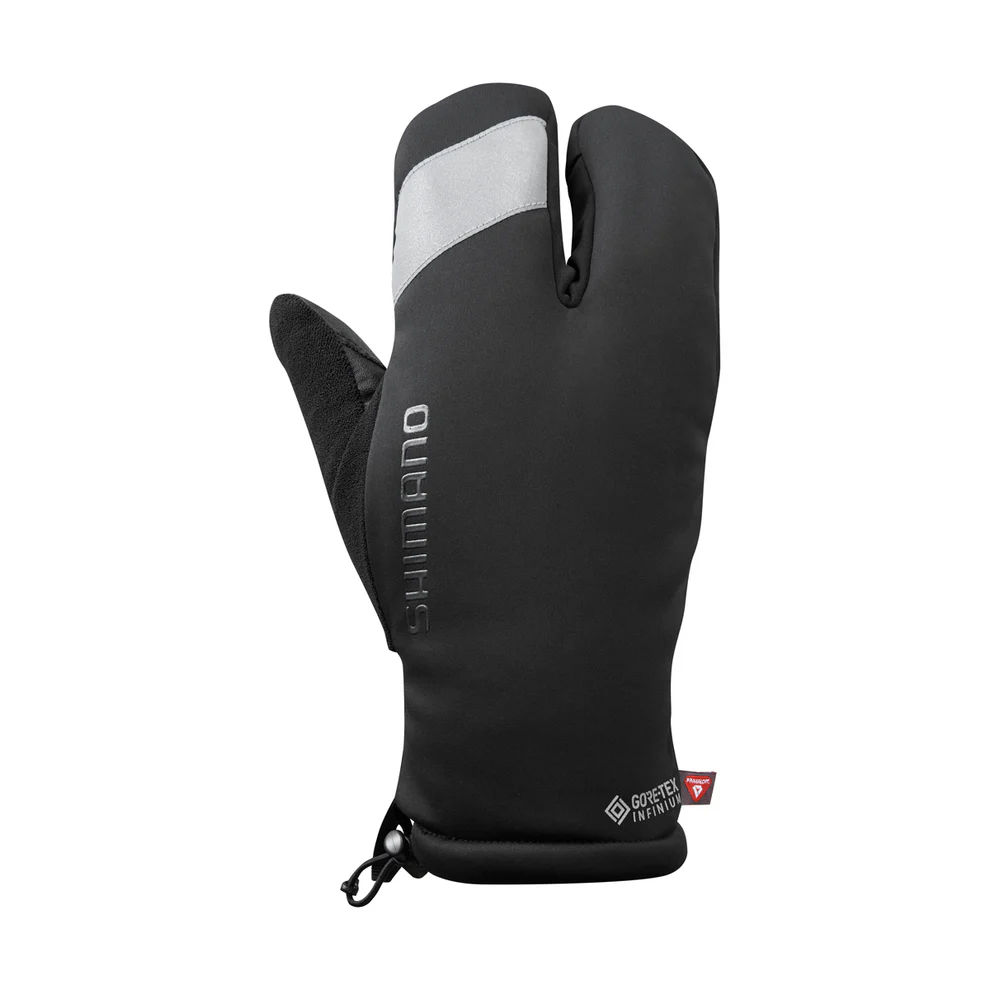 Infinium Svarta Shimano-handskar med Gore-Tex Infinium och Primaloft® 2X2-isolering.