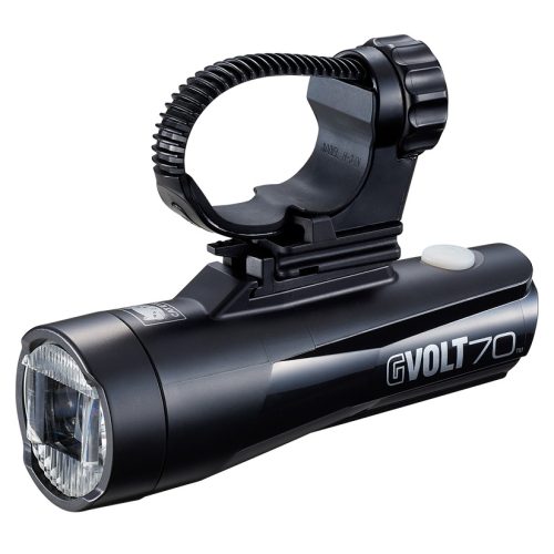 Svart CatEye G Volt 70.1 70 Lux cykelframlampa med fäste.