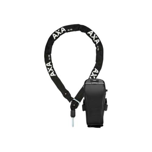 Svart AXA ULC 130 Plug-in chain cykellås med väska. Säkerhet för din cykel.