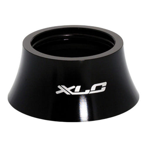 Svart XLC Spacer 18mm för cykelstyre, konformad och semi-integrerad stam.