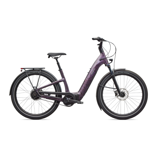 Lila Specialized Turbo Como 4.0 IGH elcykel med svarta däck.