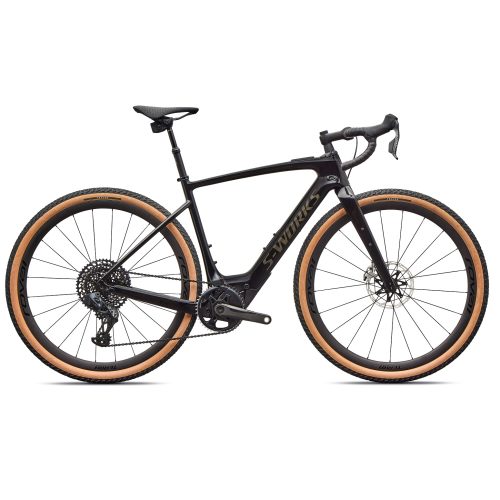 Svart Specialized S-Works Turbo Creo SL 2 Carbon el-gravelcykel i profil