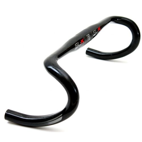 Svart FSA SL-K Compact racerstyre i kolfiber, 31,8 mm, 42 cm.
