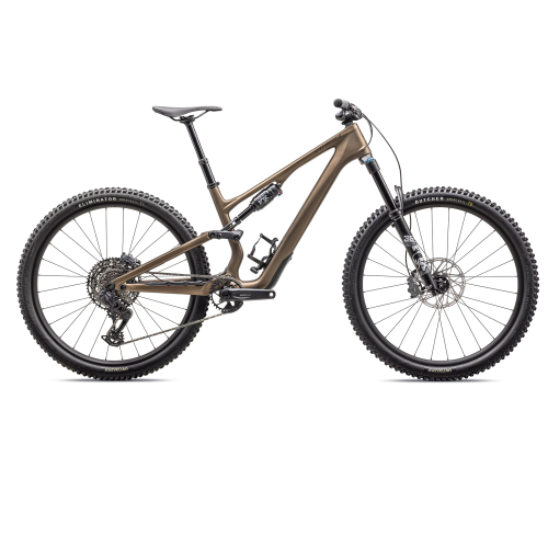 MTB 29" Specialized Stumpjumper 15 Comp Alu 1x12s i blått eller svart är avbildad i profil mot en vit bakgrund