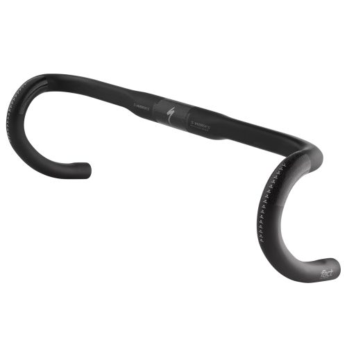 S-Works Shallow Bend Carbon racerstyre, 44 cm brett, i svart kolfiber.