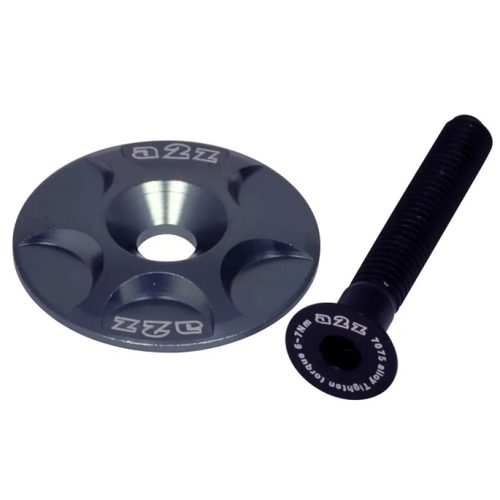 Grå A2Z topplock och bult för 1 1/8" gaffelrör i aluminium.