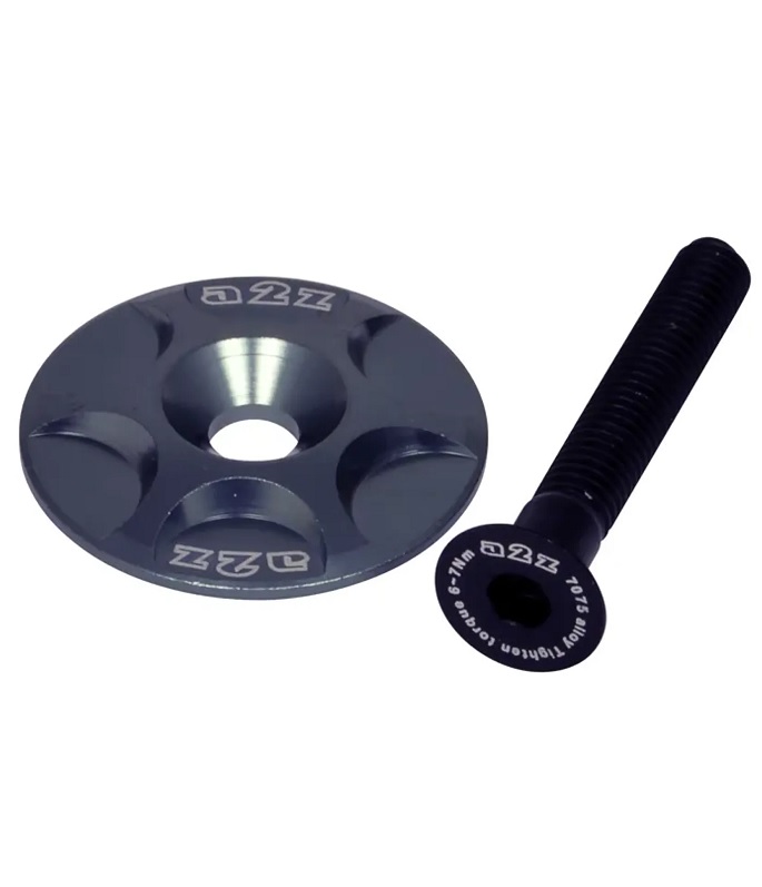 s-cap-7-Grey Grå A2Z topplock och bult för 1 1/8" gaffelrör i aluminium.