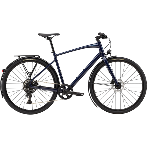 Specialized Sirrus X 2.0 EQ hybridcykel i mörkblå har platt styre