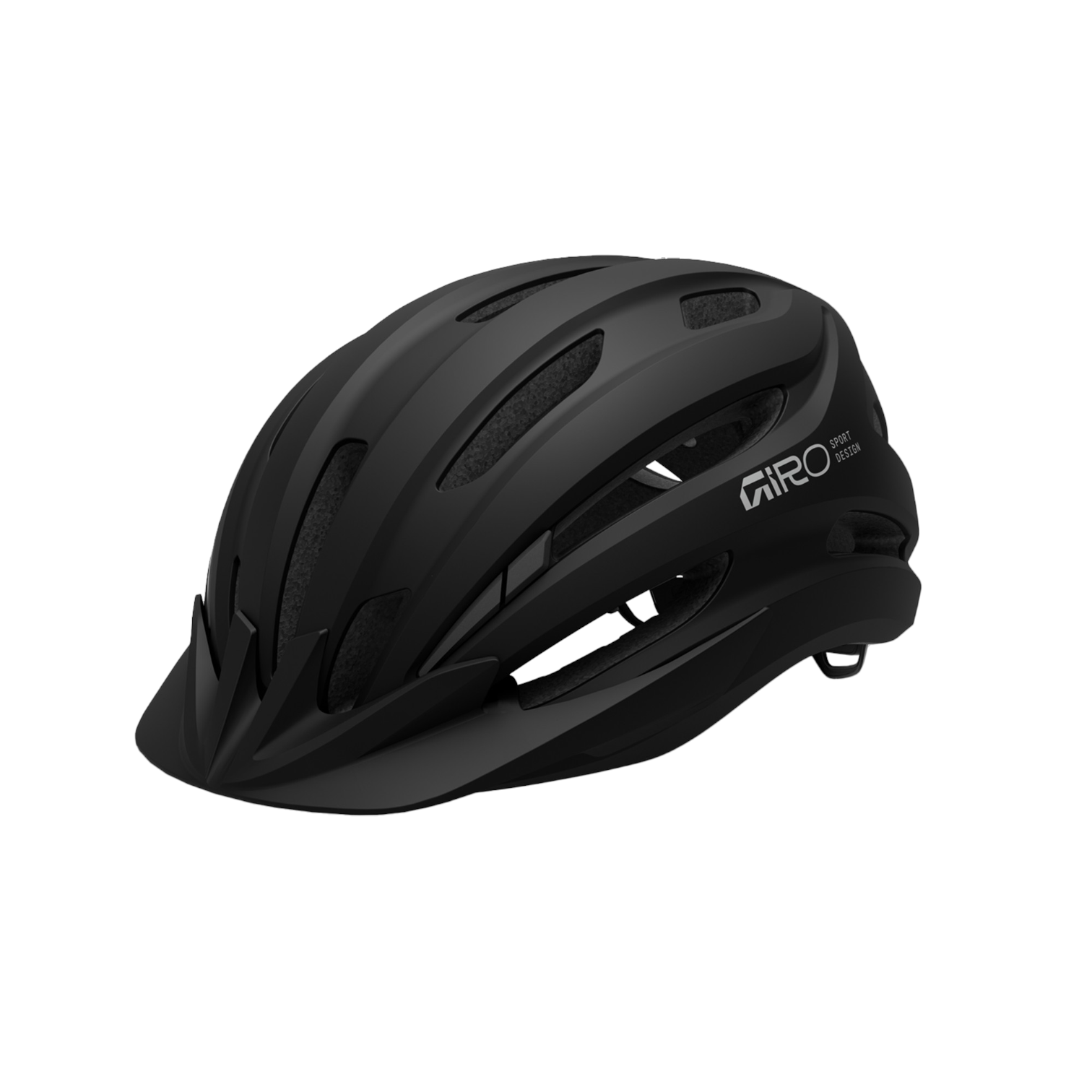 38927-A22-Register-Mips-II-MT-BLK-GRY (1) En matt svart cykelhjälm av märket Giro Register MIPS XL (58–65 cm) med flera ventilationsöppningar och en något aerodynamisk form, fotograferad från sidan mot en vit bakgrund.