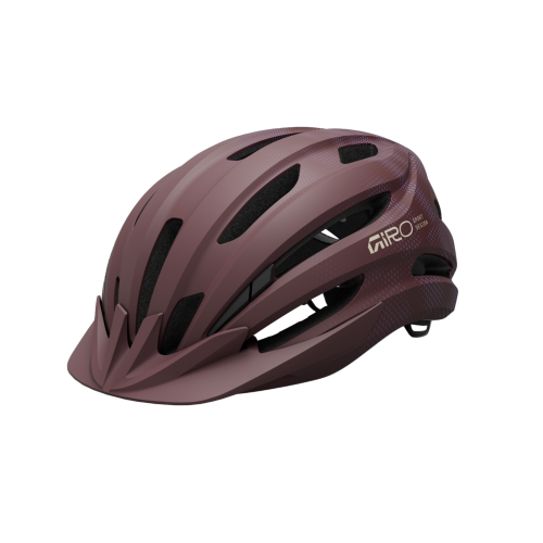 En matt rödbrun Giro Register MIPS II-hjälm för damer, 50–57 cm, med svart stoppning, ventilationshål, ”GIRO”-logotyp på sidan och ett litet visir framtill.