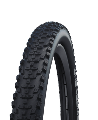 Svart MTB-däck Schwalbe Smart Sam TLE 27,5 x 2,35″ Svart mountainbike-däck med ett blockmönstrat slitbanemönster.