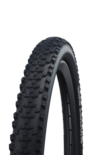 91692_F1_00 Svart MTB-däck Schwalbe Smart Sam TLE 27,5 x 2,35″ Svart mountainbike-däck med ett blockmönstrat slitbanemönster.