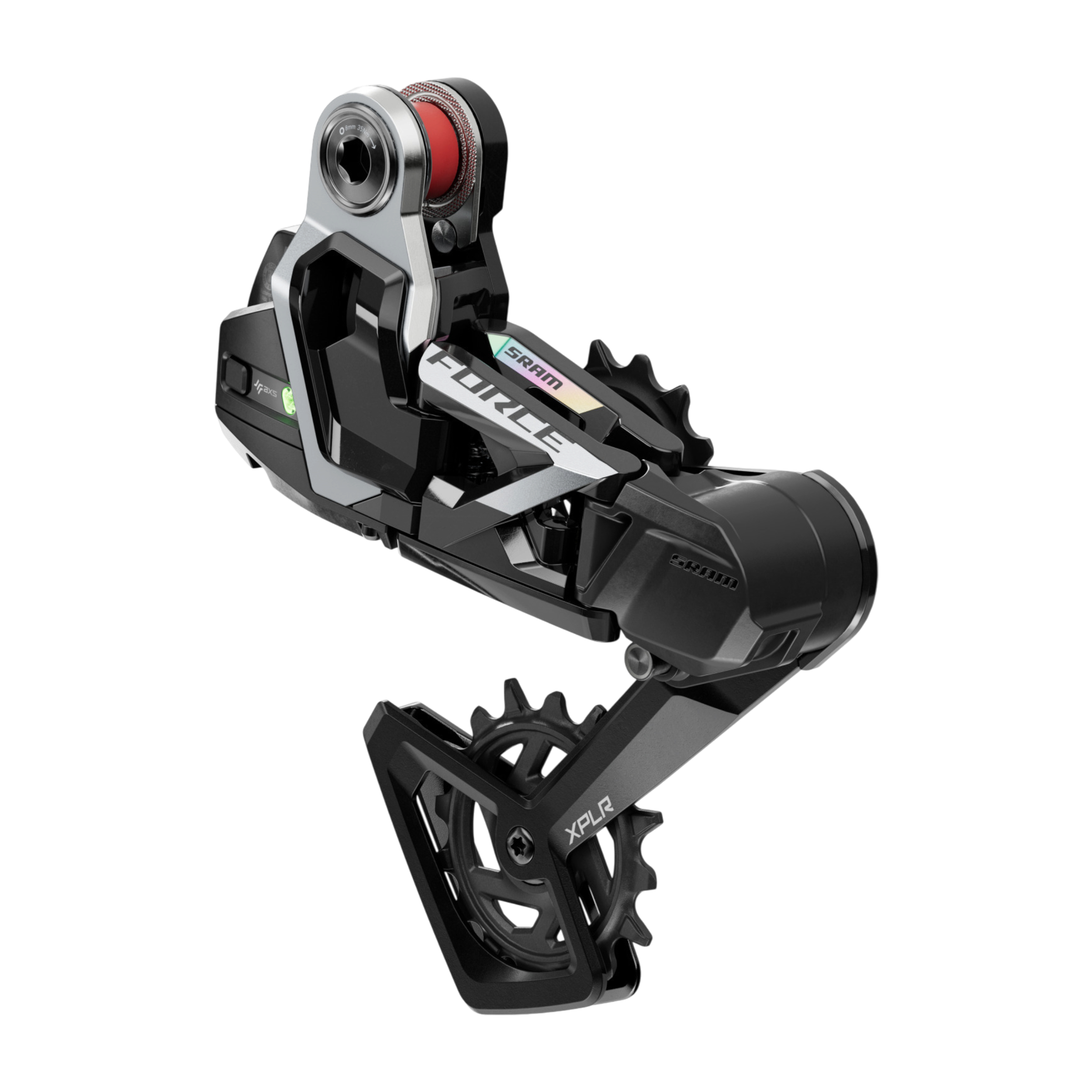Sram Bakväxel Force AXS XPLR E1 3 Svart och silverfärgad bakväxel Sram Force AXS XPLR E1, elektronisk 13-växlad bakväxel för cykel.