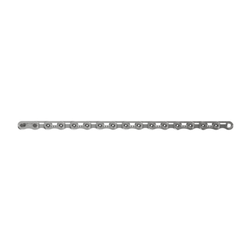 Ett Kedja SRAM Red E1 Flattop-kedjesegment, 12/13-delat, med en kopplingslänk.
