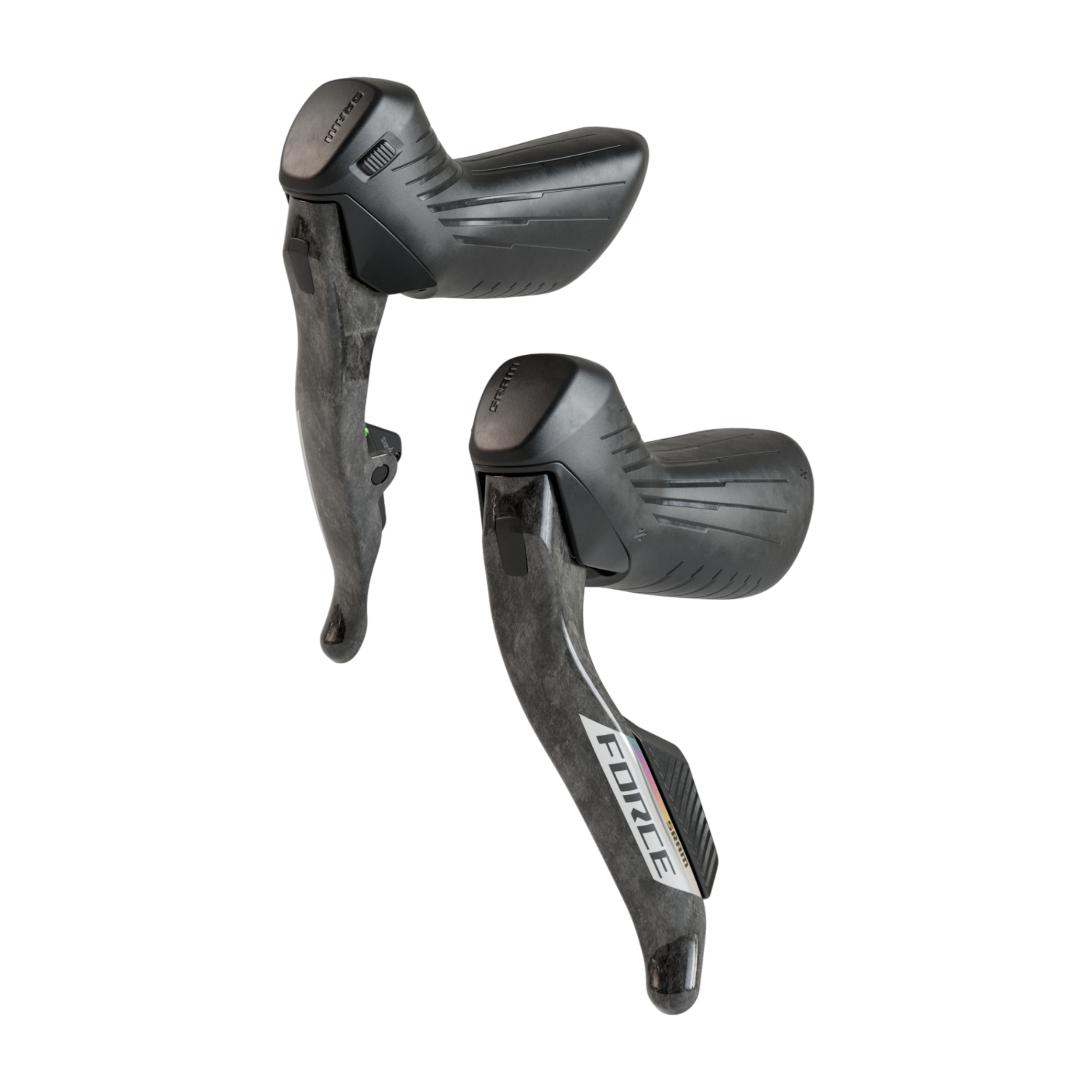 sram-force-axs-schalt-bremseinheit-e1 Skivbromssats Sram Red Etap AXS Disc, 2x12-växlade hydrauliska skivbromsreglage med integrerade växelreglage.